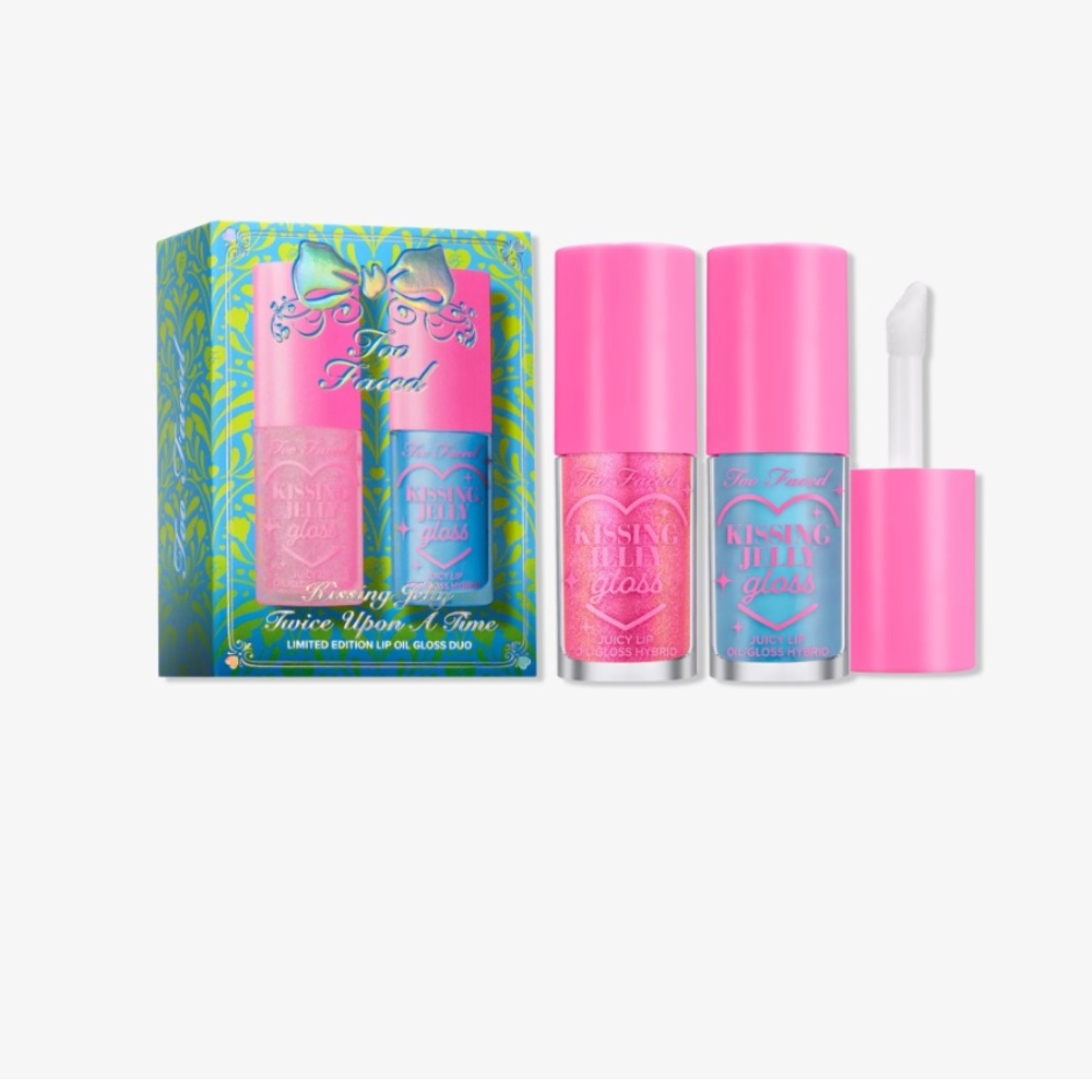 Too Faced Kissing Jelly Lip Oil Set - Pink and Blue - Picture 2 of 5